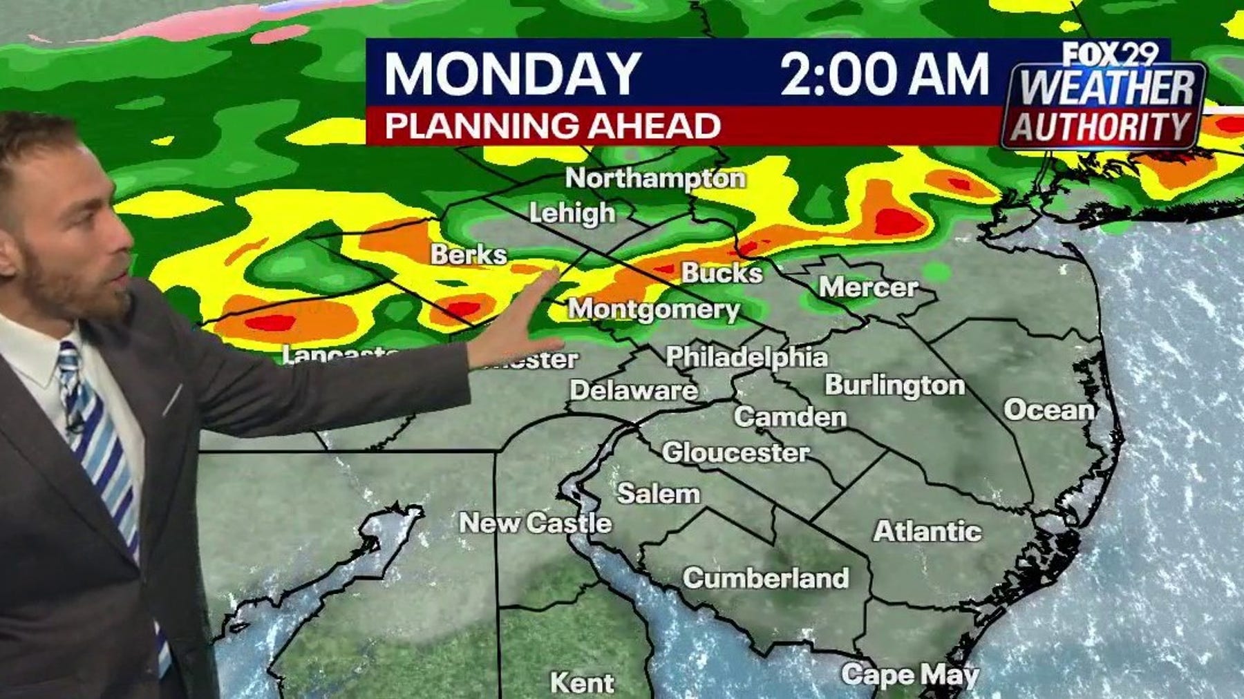 Sunny Sunday turns to storms overnight into Monday's commute for Philadelphia area