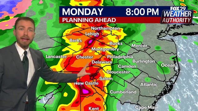 Tornado warnings possible Monday as strong storms roll into Philadelphia area