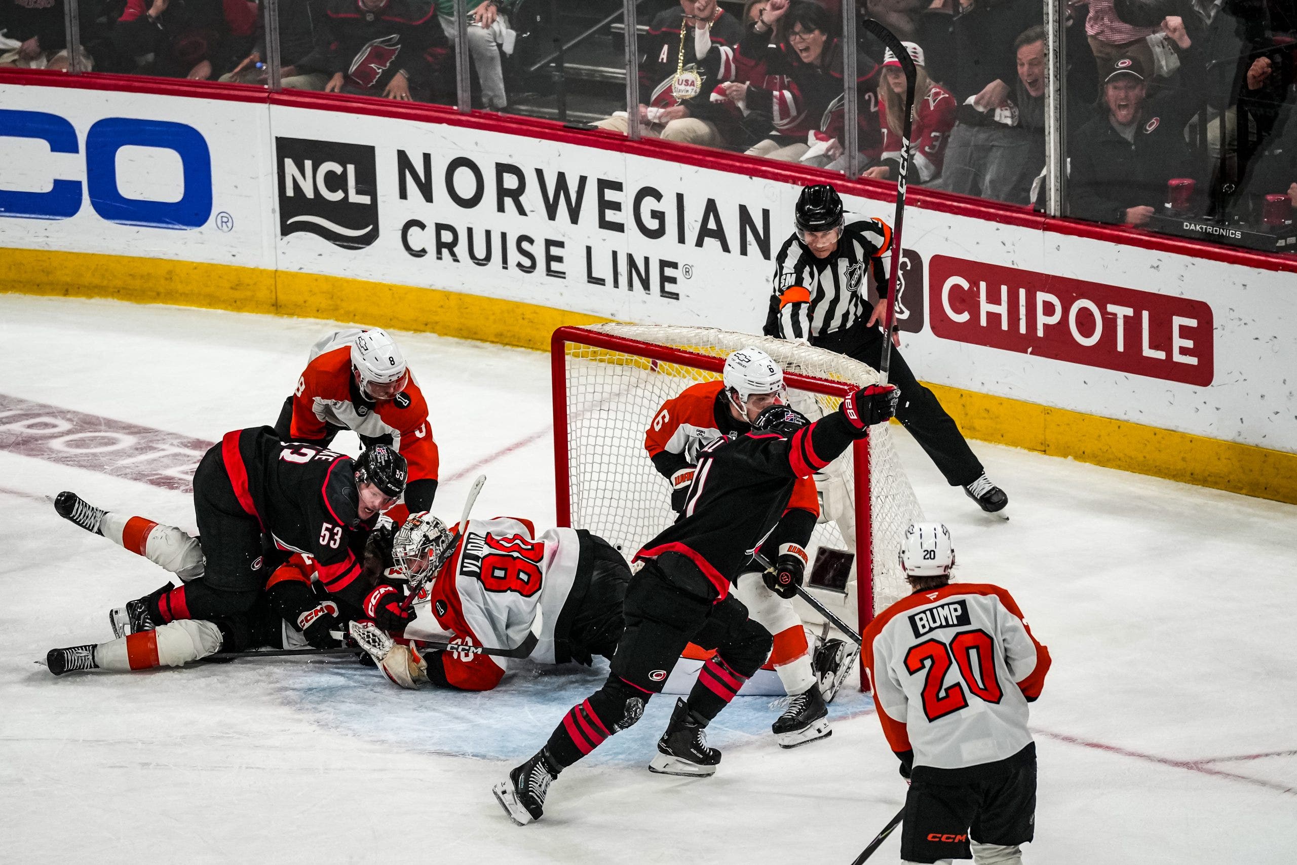 Taylor Hall’s OT goal lifts Hurricanes over Flyers 3-2 for 2-0 series lead in Raleigh