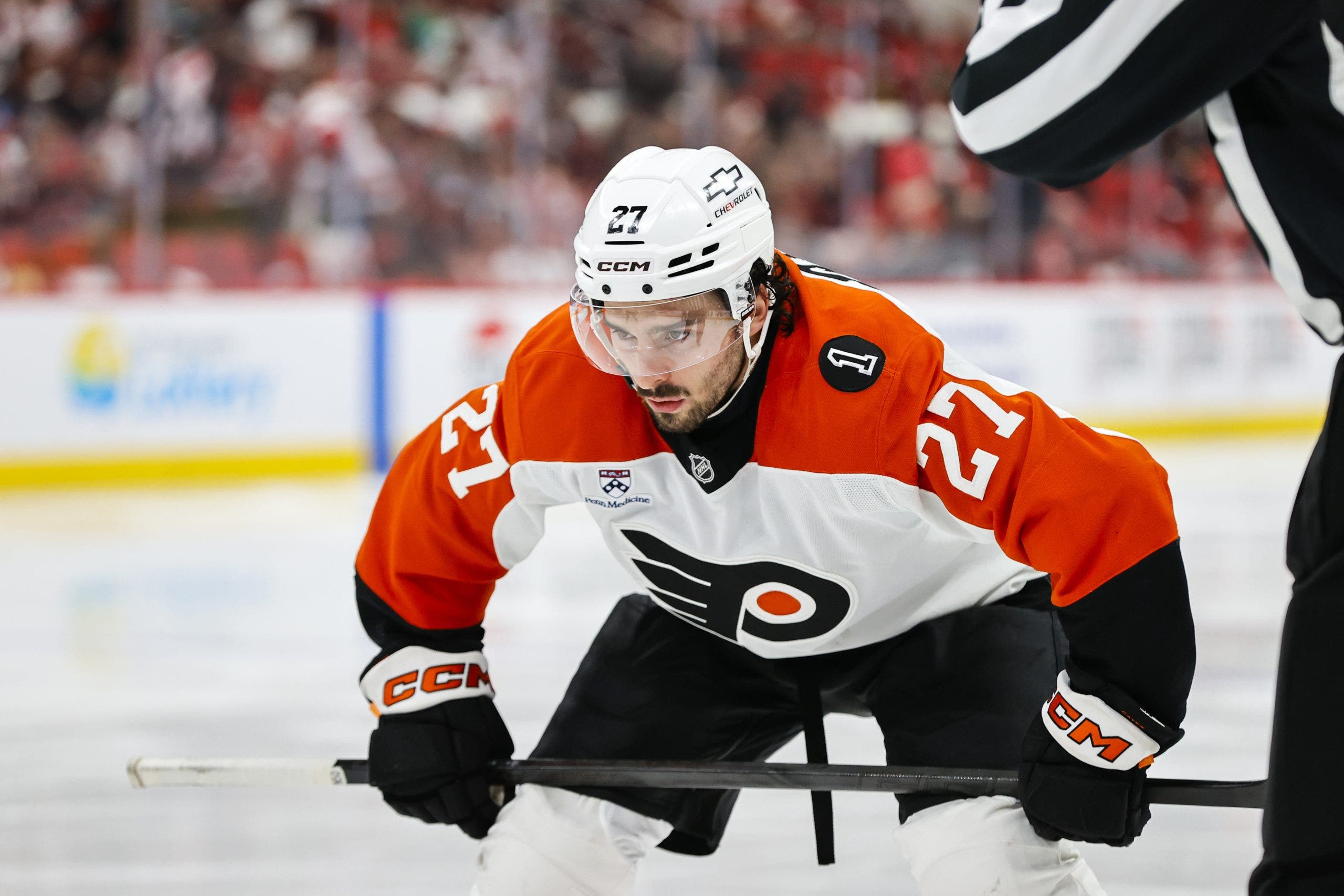 Flyers' Noah Cates will miss rest of series vs. Hurricanes with lower body injury