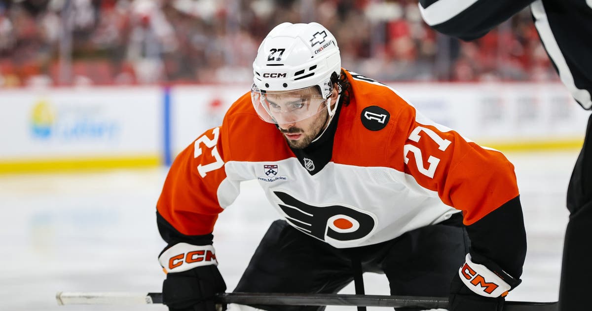 Flyers' Noah Cates will miss rest of series vs. Hurricanes with lower body injury