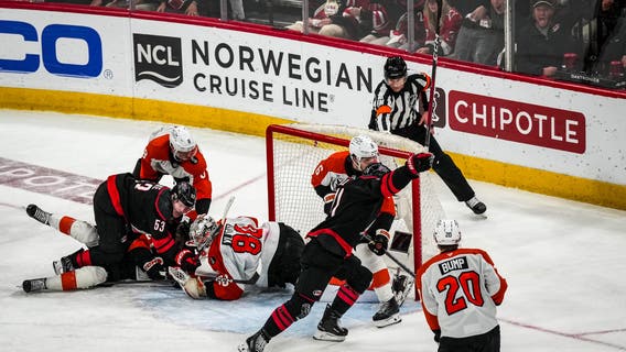 Taylor Hall’s OT goal lifts Hurricanes over Flyers 3-2 for 2-0 series lead in Raleigh