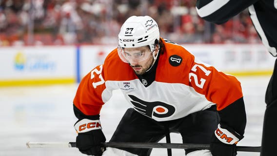 Flyers' Noah Cates will miss rest of series vs. Hurricanes with lower body injury