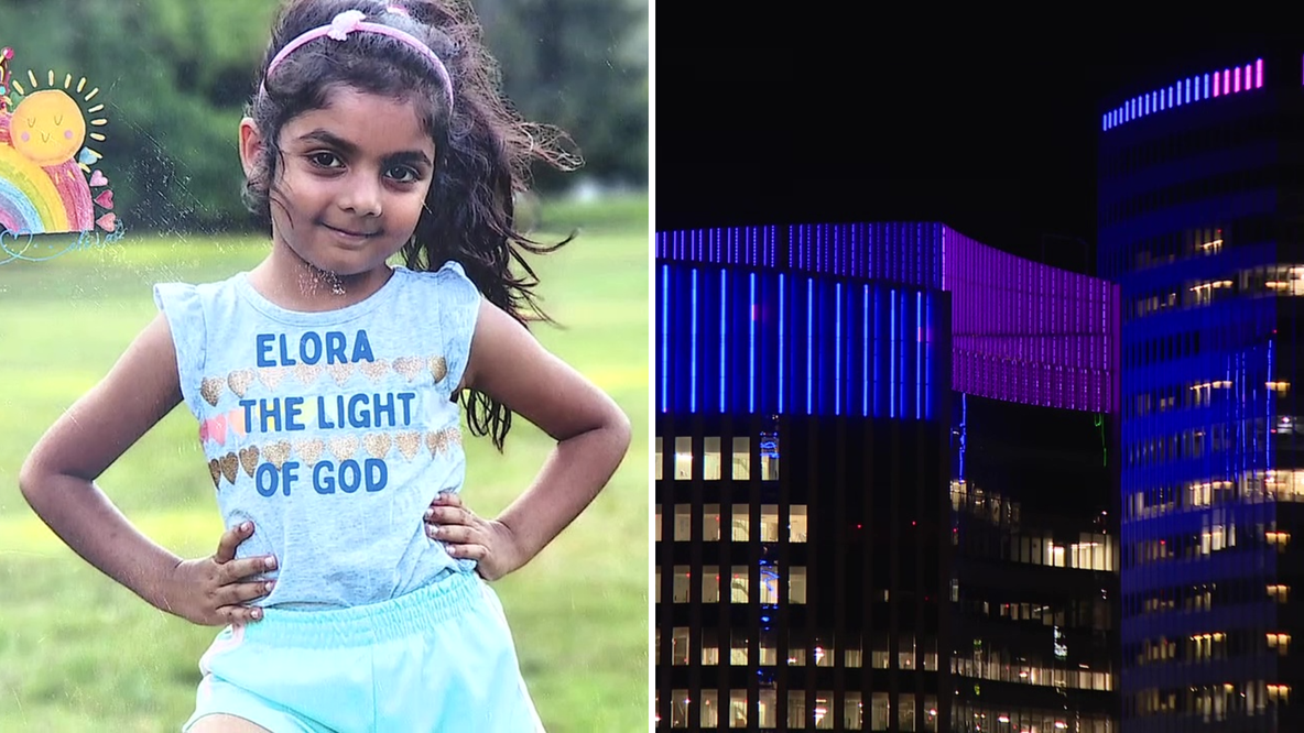 Pennsylvania landmarks light up for Elora Joyce Khan and pediatric brain cancer awareness