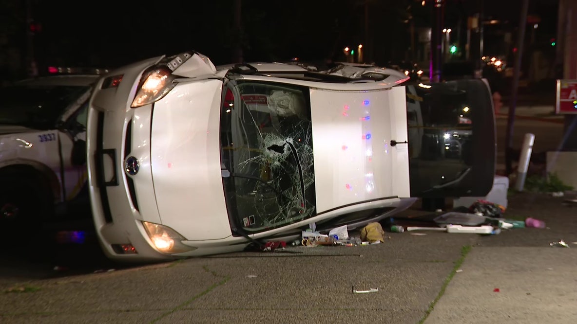 Two Philadelphia police officers, driver hospitalized after North Philadelphia crash