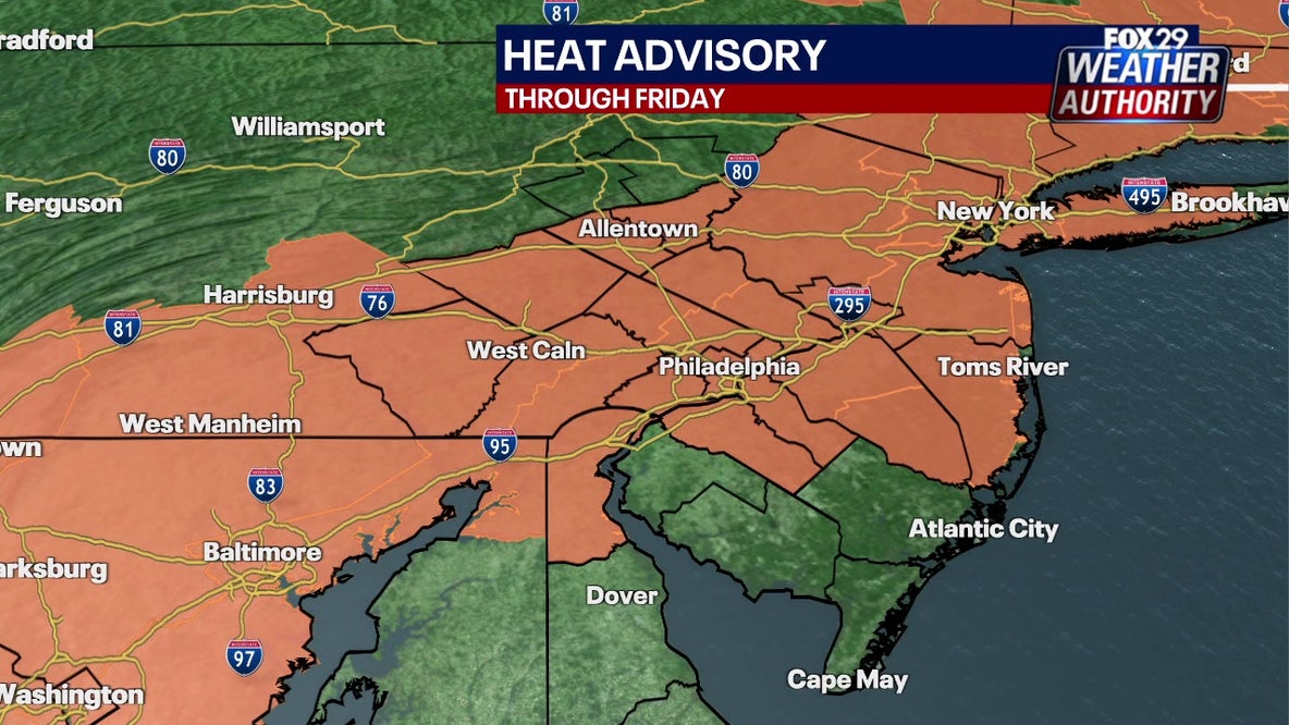 Philadelphia weather: Heat advisory continues Friday, sunny weekend ahead