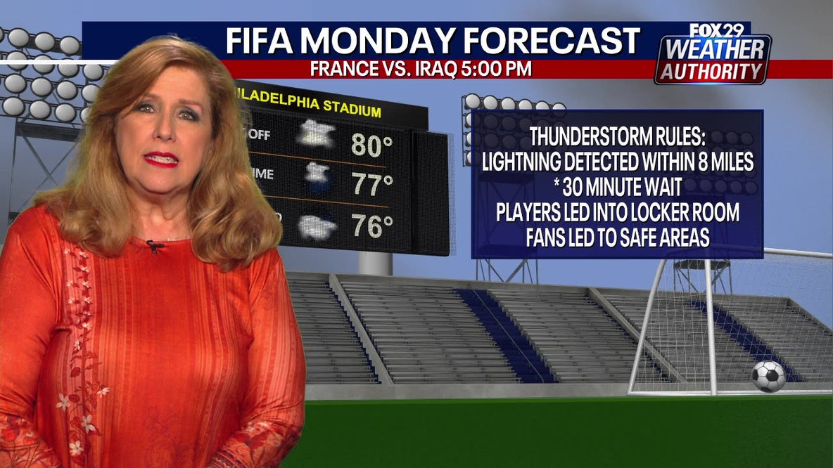 Philadelphia weather: Severe thunderstorms possible for France-Iraq World Cup match