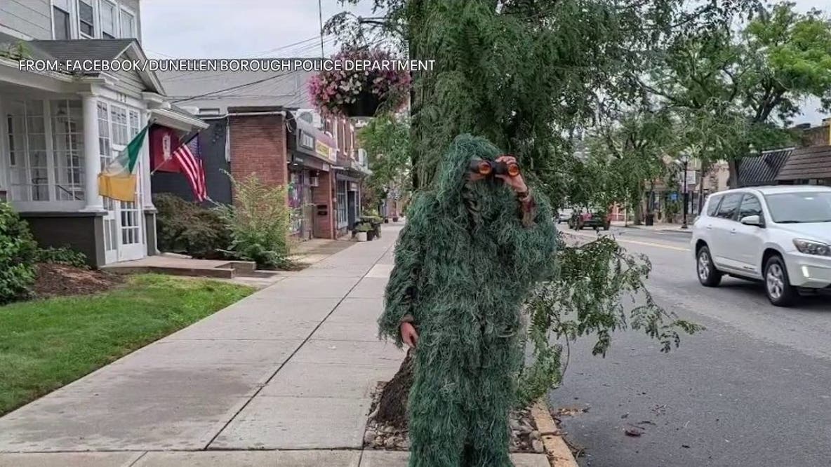 A New Jersey police officer disguised himself as a bush. It led to 74 distracted-driving tickets