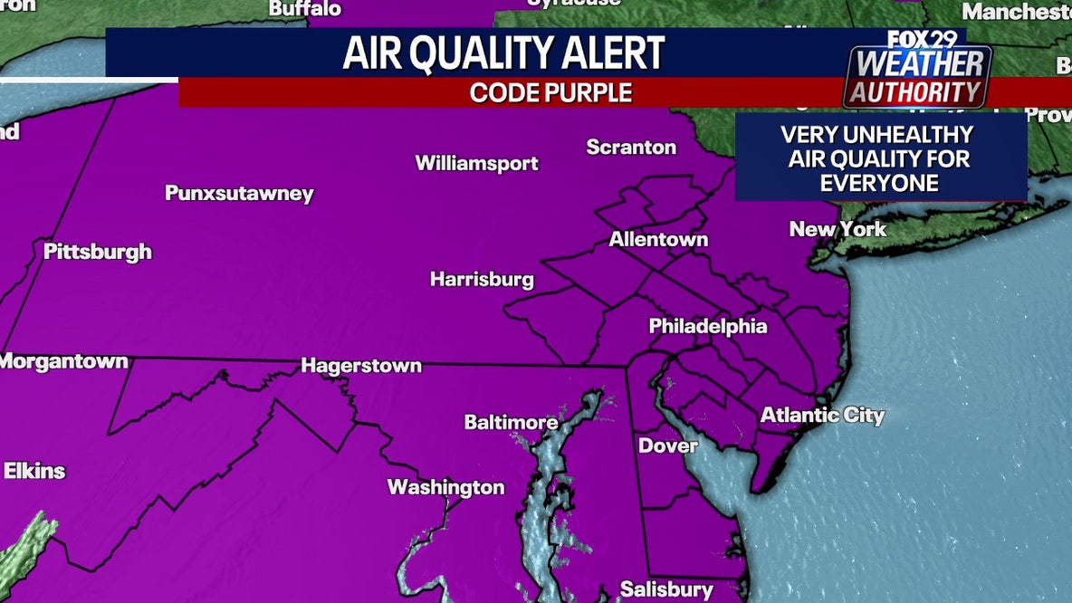 LIVE Updates: Code Purple air quality alert issued for PA as Canadian wildfire smoke blankets area