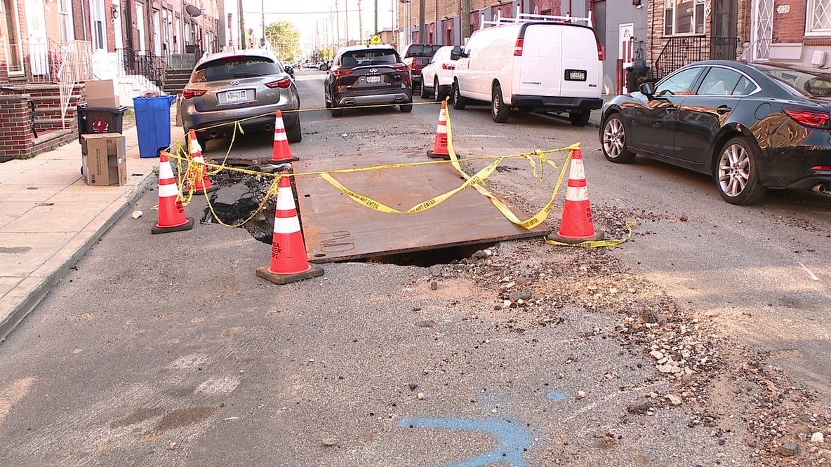 South Philly sinkhole leaves neighbors frustrated, blocks street for weeks