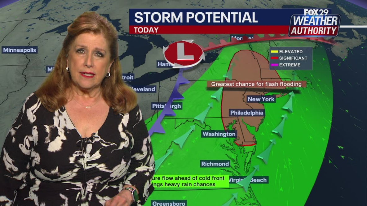 Live updates: Flood watch issued for Philadelphia area, severe storms expected