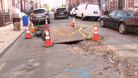 South Philly sinkhole leaves neighbors frustrated, blocks street for weeks