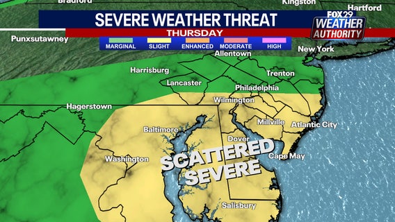 Flash flood warning issued as another round of scattered storms eyes Philadelphia area