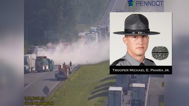 PA State Police trooper killed in fiery crash on I-81 in Schuylkill County
