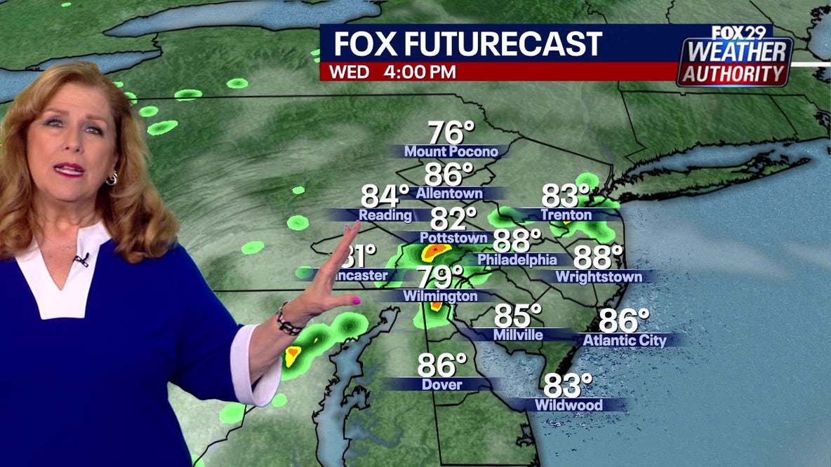 Philadelphia weather: Scattered showers on Wednesday, another heat wave ahead