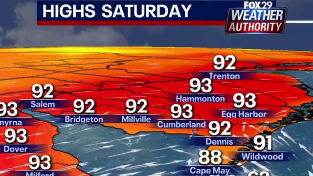 Philadelphia weather Saturday: Afternoon thunderstorms as heat wave continues