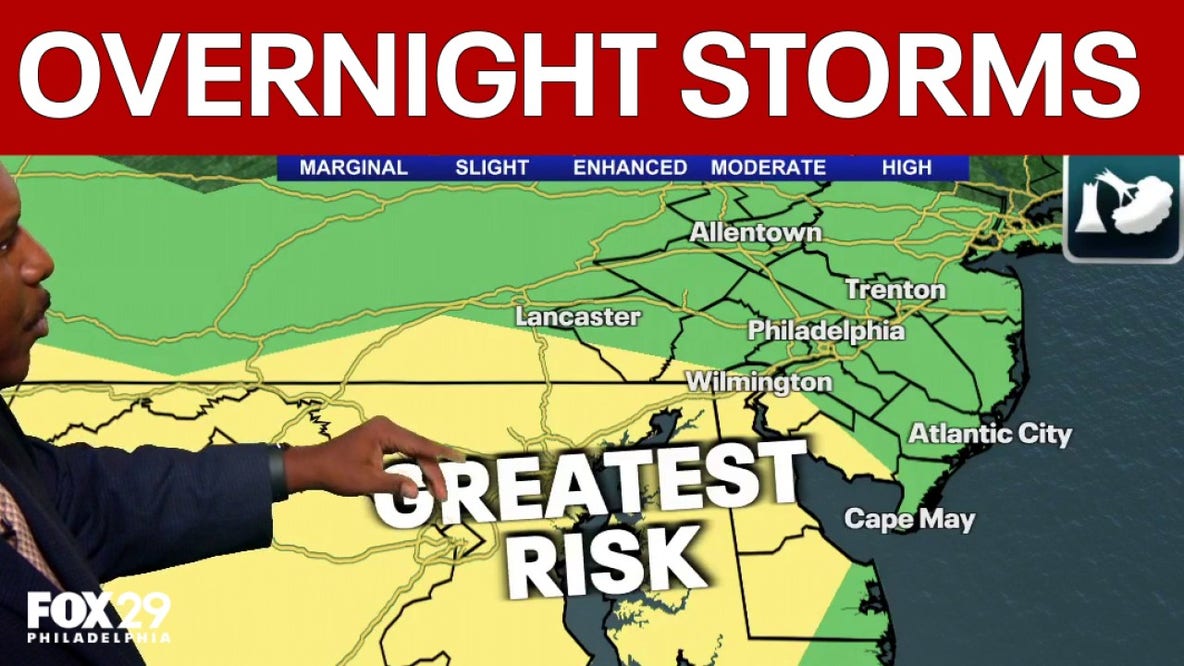 Severe thunderstorm watch issued for Chester County, Delaware, South Jersey