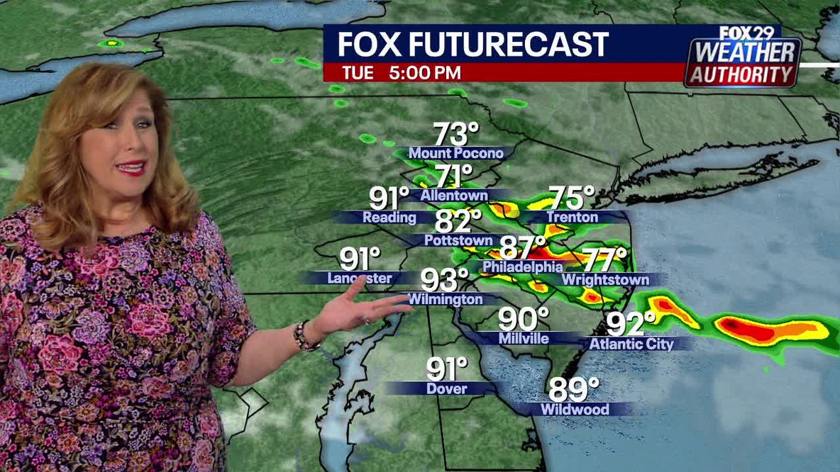 Philadelphia weather: Scattered severe thunderstorms possible on Tuesday night