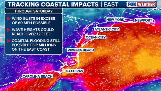 Developing nor'easter keeps East Coast on high alert as coastal communities prepare