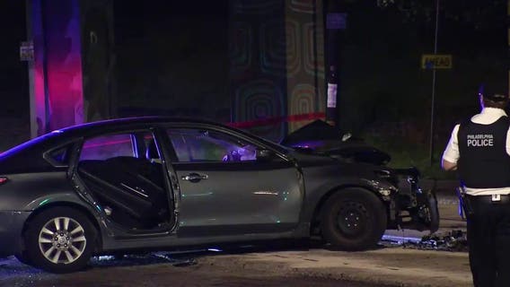Woman killed, 2 others injured after car crashes into railway support beam near Girard Avenue
