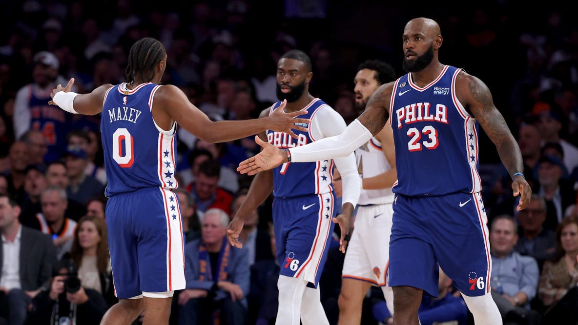 Sixers open season with 106-100 win over Knicks as LeBron James, Jaylen Brown make debut