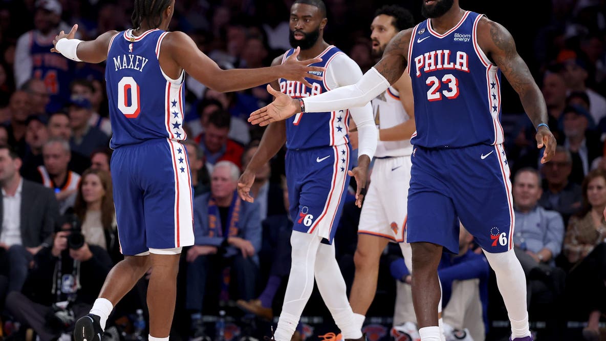 Sixers open season with 106-100 win over Knicks as LeBron James, Jaylen Brown make debut