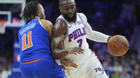 Philadelphia Sixers top Knicks in preseason opener; Jaylen Brown scores 22 in debut