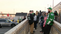 Fans towed along Pattison Avenue following Eagles loss