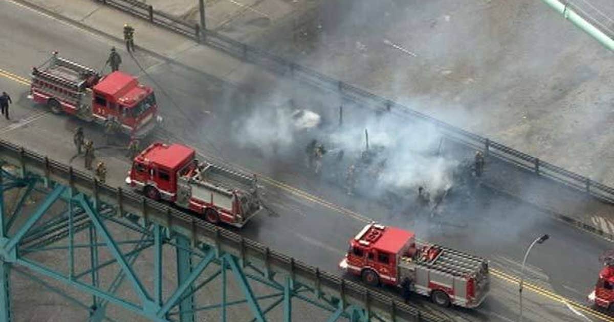Ambassador Bridge reopens after vehicle fire | FOX 2 Detroit