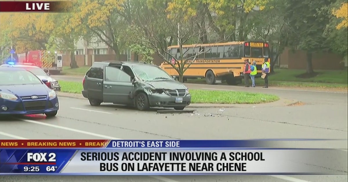 Multiple kids taken to hospital after school bus rear ended in Detroit ...