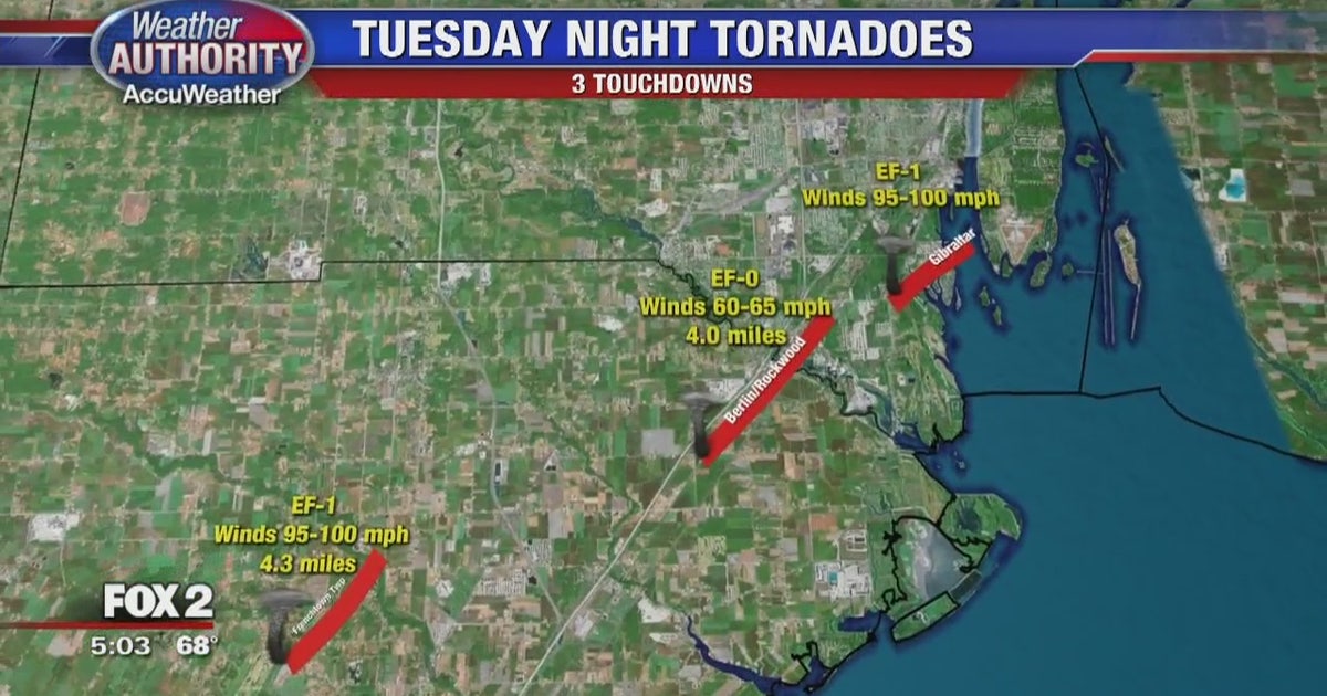Three tornadoes confirmed in southeast Michigan Tuesday night | FOX 2 ...