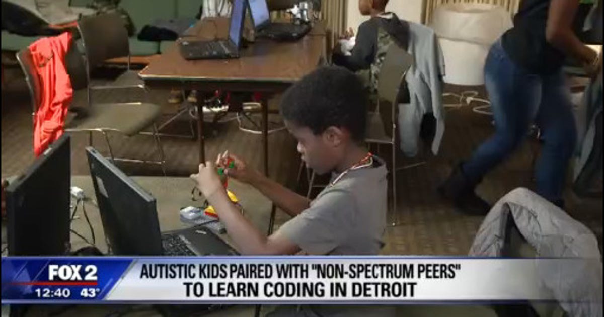Computer Coding Autism Kids with autism paired with
