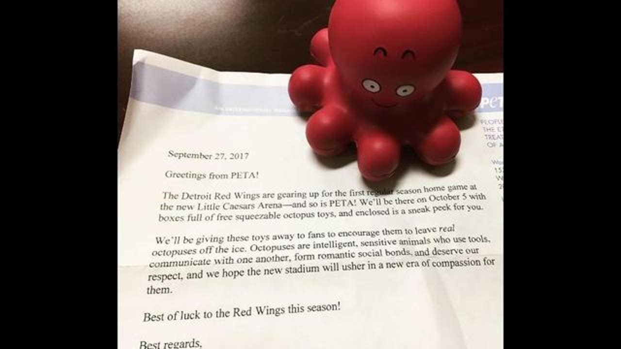 PETA to give Wings fans toy octopuses at opening game at Little