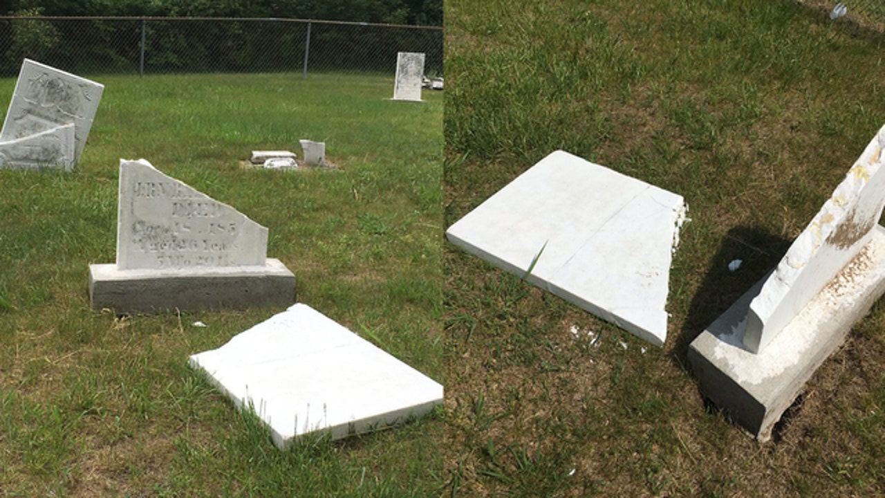 Flat Rock cemetery vandalized, veteran tombstones destroyed FOX 2 Detroit