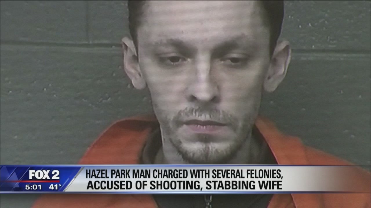 Hazel Park man accused of shooting, stabbing wife charged with several