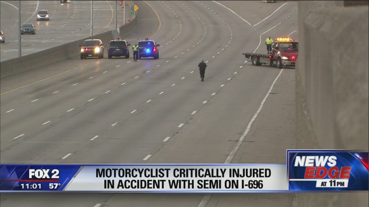 Motorcyclist Critically Injured In Crash With Semi Truck On I 696