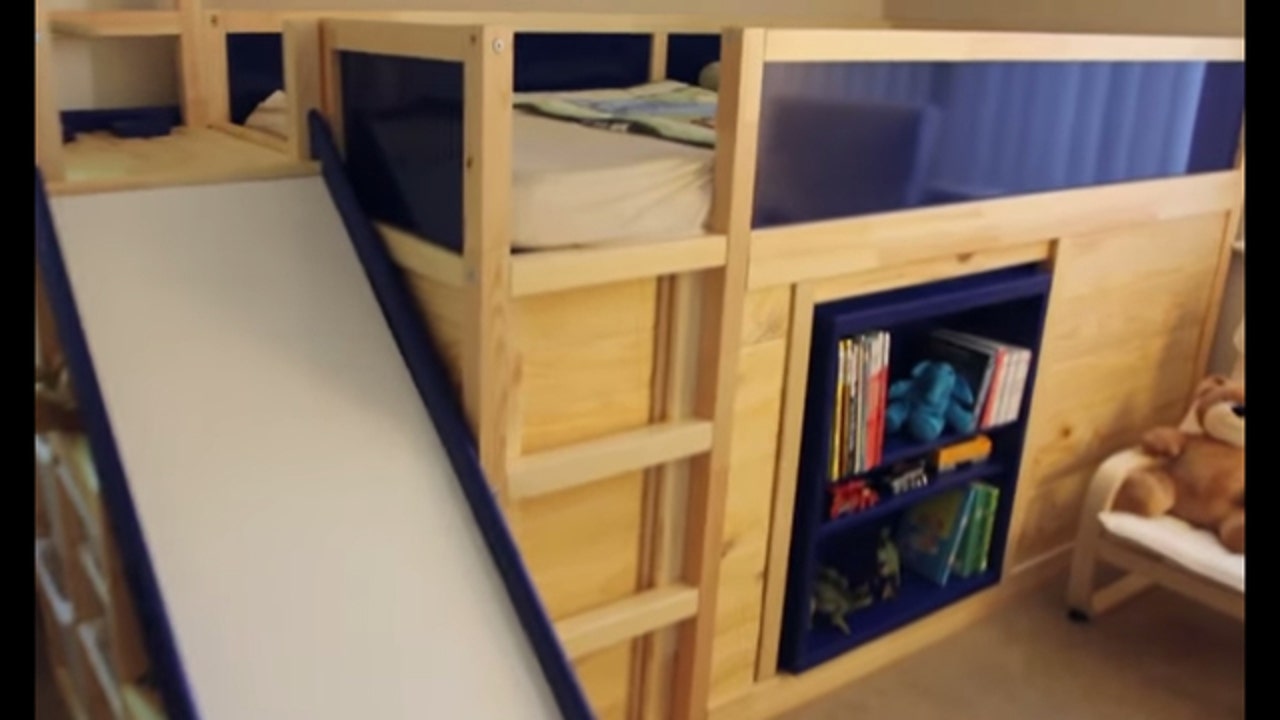 Dad'S Ikea Hack Gives Son A Bed With A Slide And Secret Room