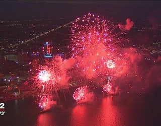 Detroit Waterfront Lights Up With Ford Fireworks