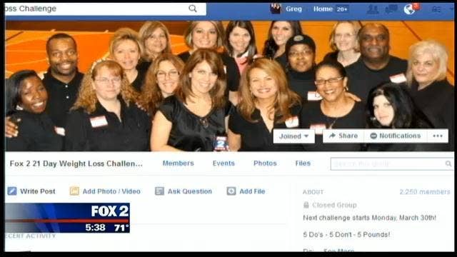 FOX 2's 21 Day Challenge Facebook page offers support, ideas