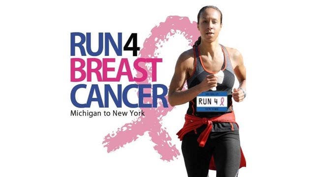 Breast cancer survivor continues run from Michigan to New York