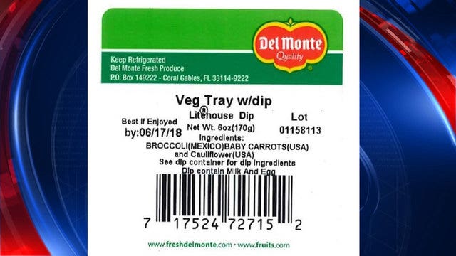 Del Monte veggie tray recall in the Midwest
