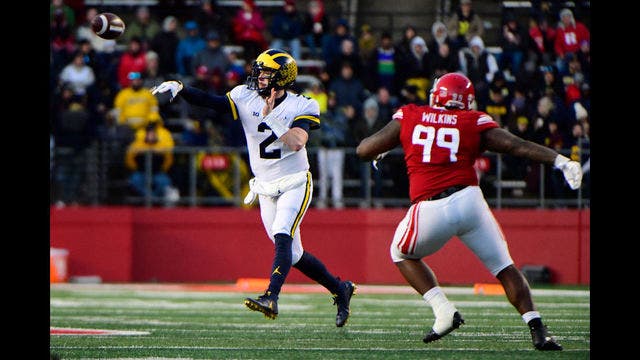 Patterson throws 3 TDs, No. 4 Michigan beats Rutgers 42-7
