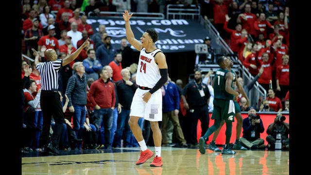 Louisville upsets No. 9 Michigan State 82-78 in overtime