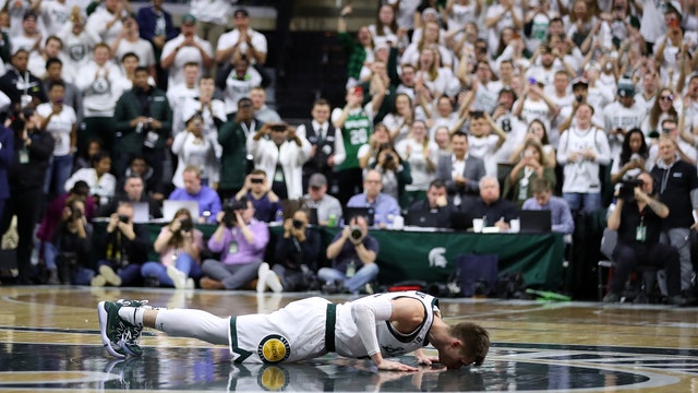 WATCH: No. 9 Michigan St beats No. 7 Michigan 75-63 for B10 title