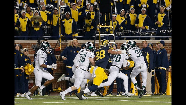 Michigan hosts Michigan St for 1st time since botched punt