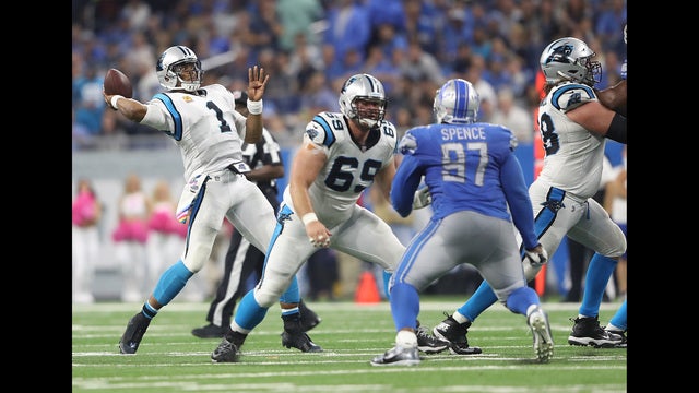 Cam Newton's 3 TD passes help Panthers beat Lions 27-24