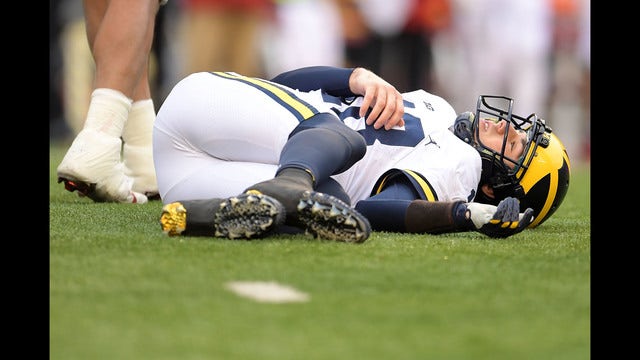 Harbaugh says Michigan QB Peters in concussion protocol