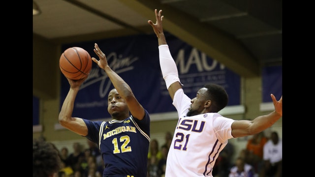 LSU rallies late for 77-75 win over Michigan in Maui