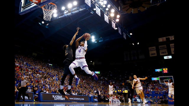 No. 3 KU with 7 in double figures in 102-59 rout of Oakland