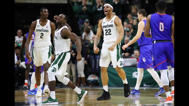 Bridges has 33, No. 2 Michigan St swats away Houston Baptist